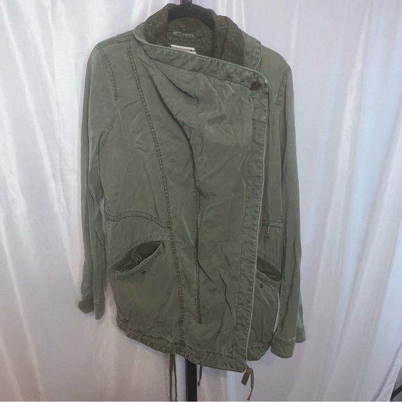 Anthropologie Hei Hei Etta Layered Green Utility Draped Jacket, size Medium - Picture 5 of 10